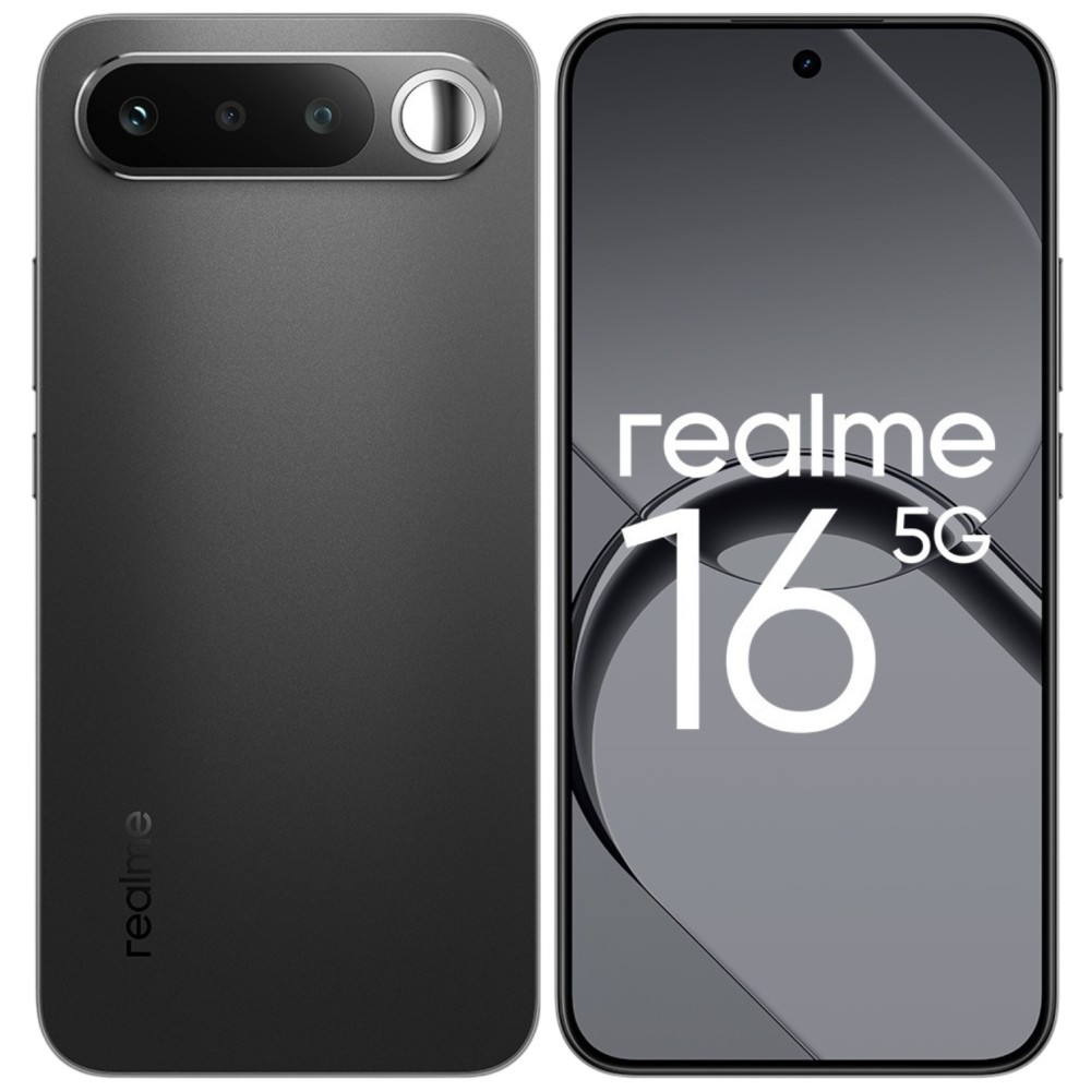 Смартфон Realme 16 5G 8/256 ГБ Ростест/ЕАС, NFC, Dual nano SIM, темно-серый/черный